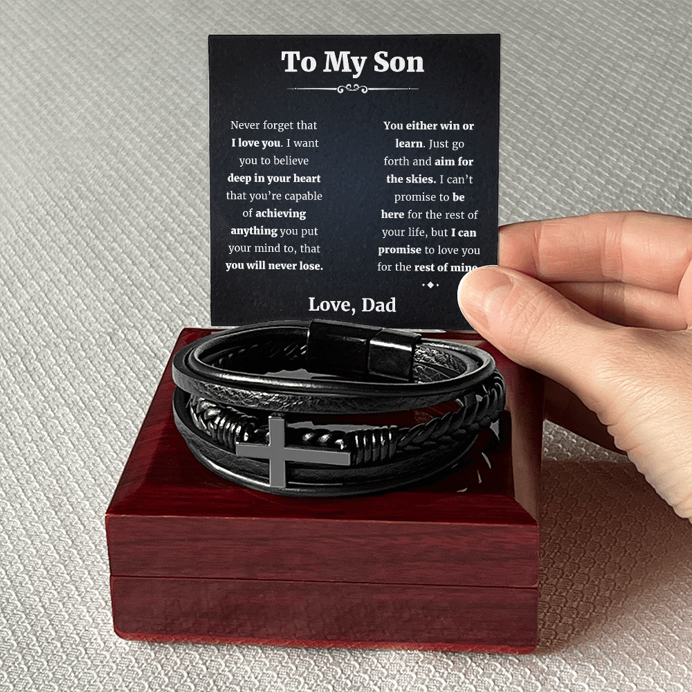 To My Son Bracelet Cross