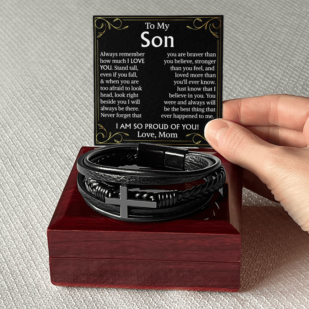 son braclet cross love mom