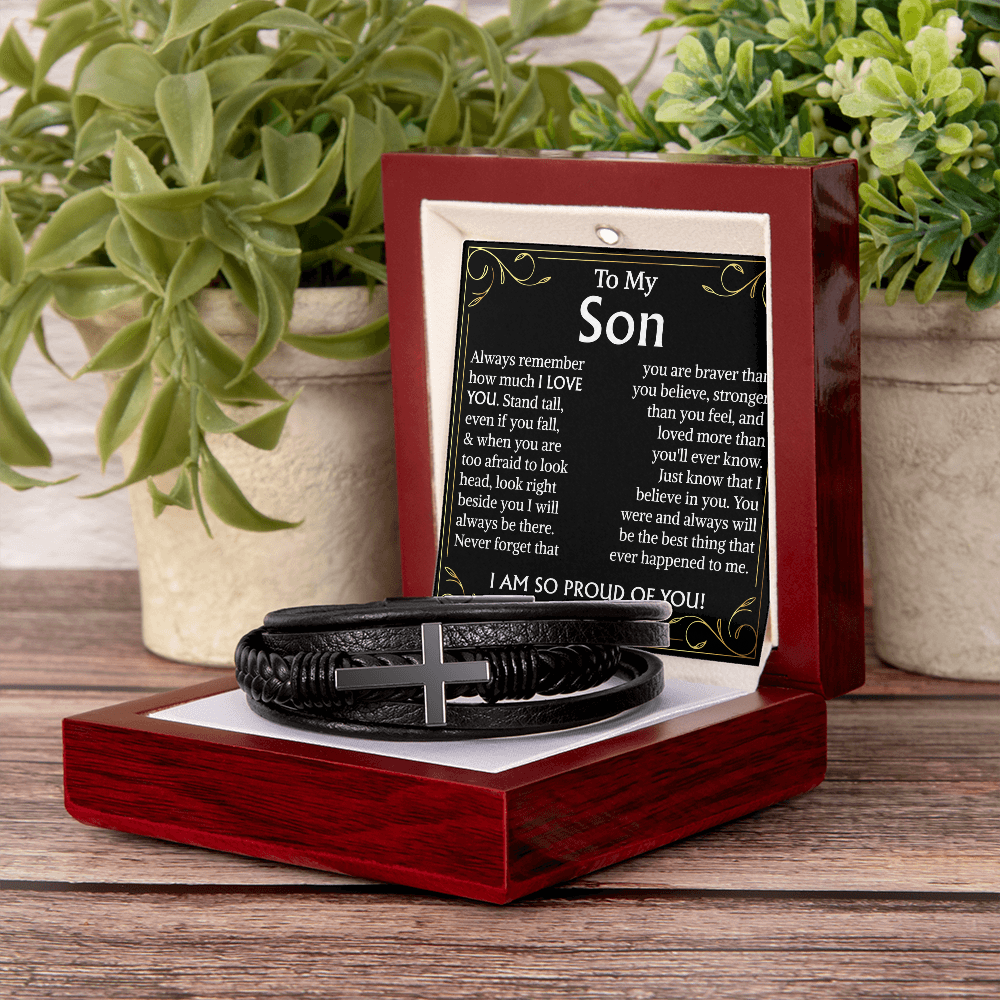 to my son i am so proud of you bracelet cross