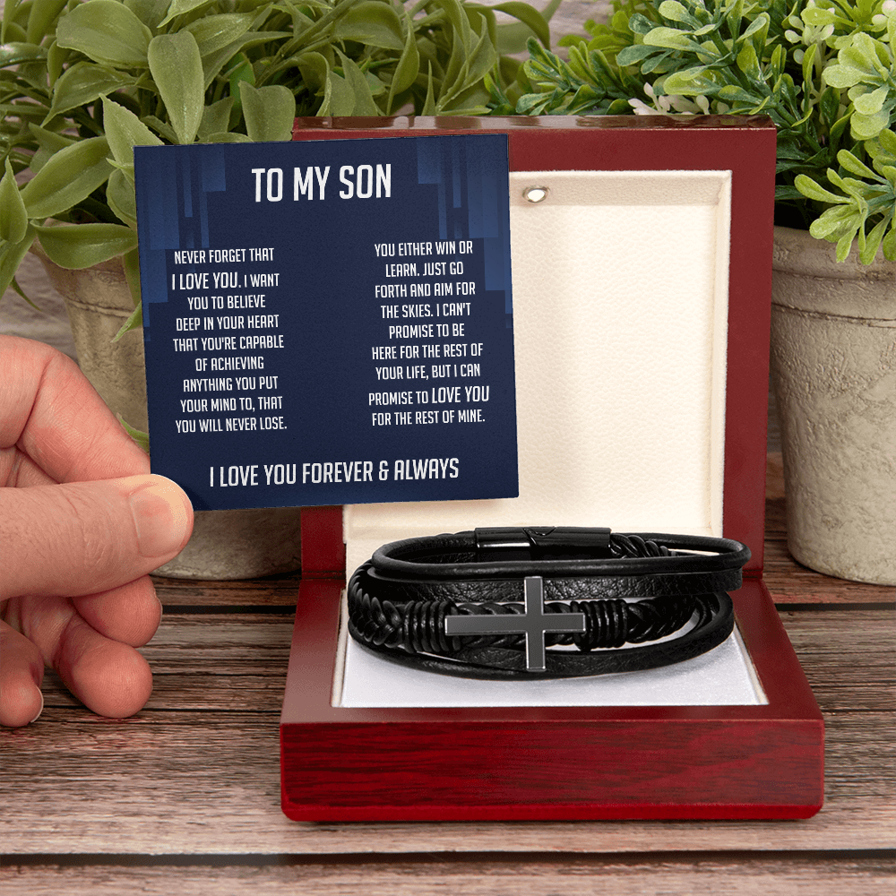 To My Son Bracelet Cross