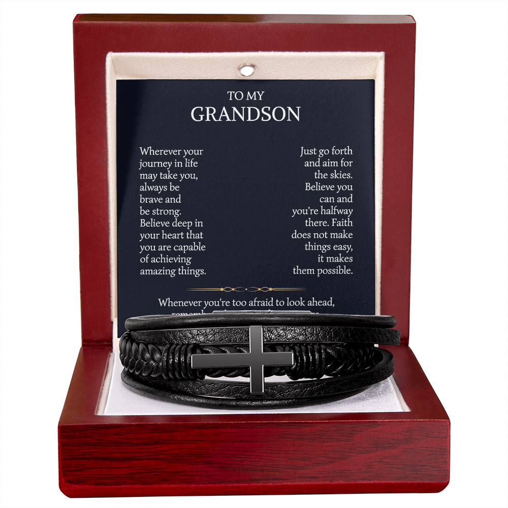 grandson- cross bracelet