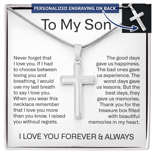 to my son cross neckalce