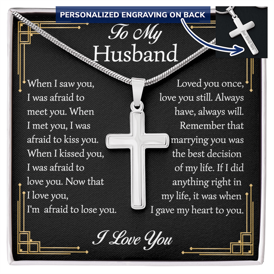 husband cross necklace